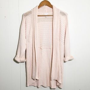 Chico’s Pink Shimmery Chunky Knit Cardigan